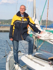 Wolfgang on his sailboat